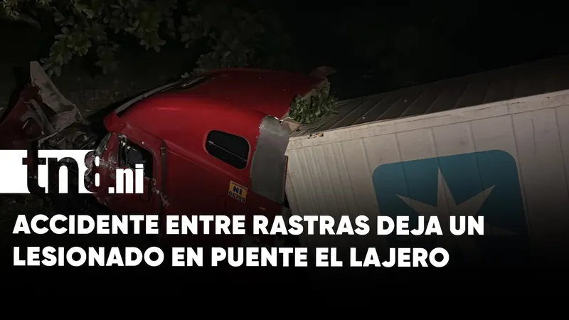 Brutal accidenteentre dos rastras en puente El Lajero deja a motociclista gravemente herido