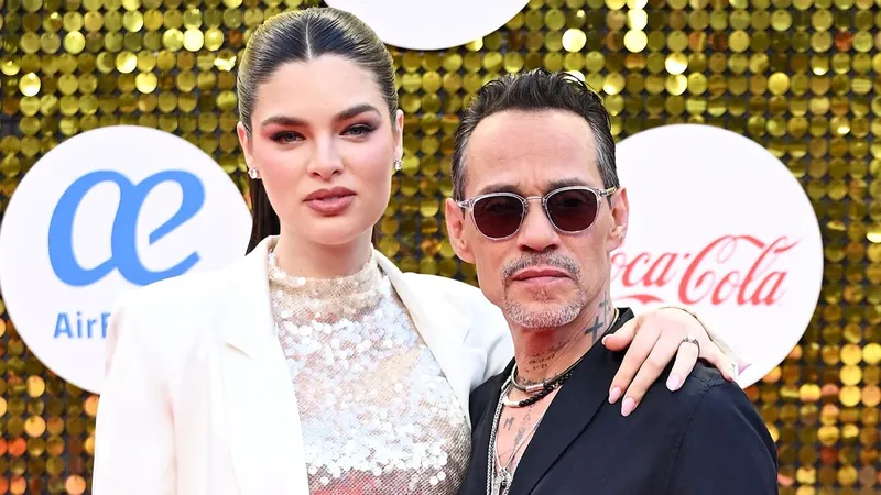 Marc Anthony y Nadia Ferreira deslumbran en su primera alfombra roja tras el nacimiento de su hija Myla