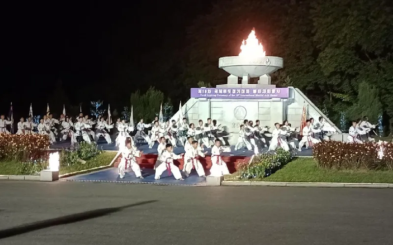 Ceremonia Encendido de Antorcha X Juegos Internacionales de Artes Marciales en RPD de Corea
