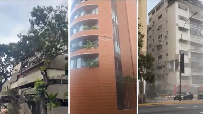 Daños en edificios tras el fuerte terremoto en Venezuela