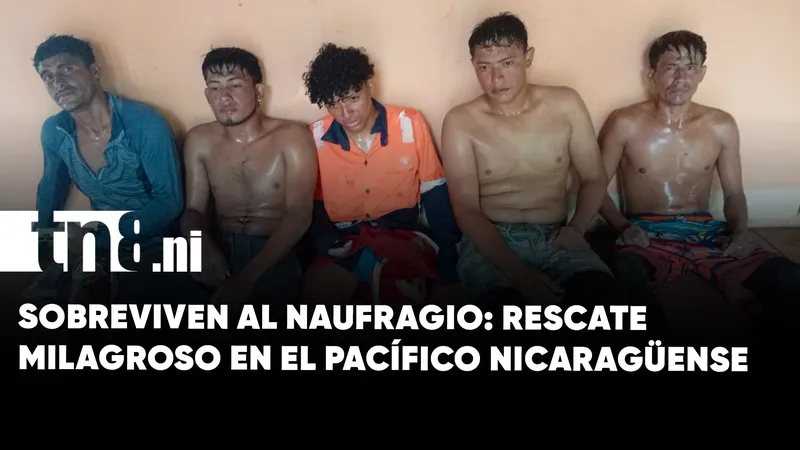 Rescate de cinco pescadores tras naufragio en el Pacífico nicaragüense; son atendidos en Masachapa