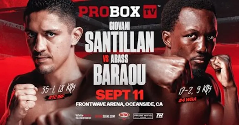 Este viernes Giovani Santillán y Abass Baraou chocan en ProBox TV