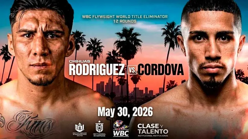 Francisco «Chiuas» Rodríguez Jr. y Angelino Córdova en eliminatoria mosca del CMB