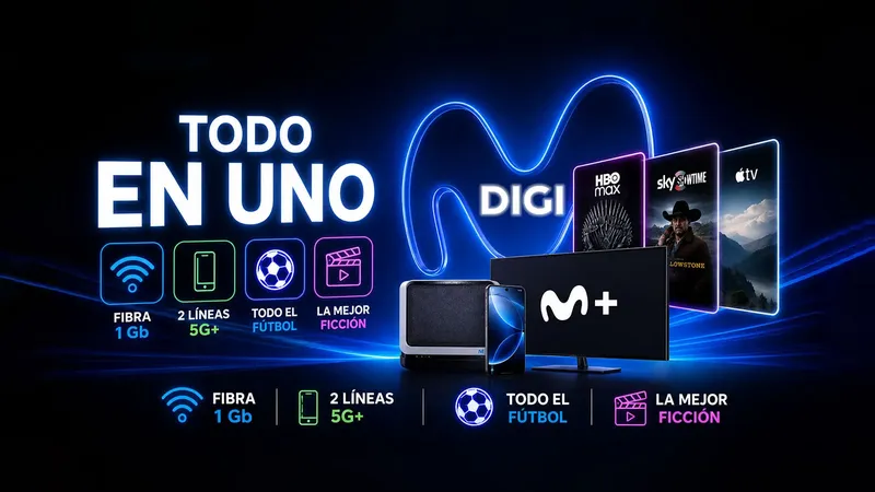 Movistar retoca la oferta anti Digi: ahora tiene todo el fútbol y TV con Netflix por 45 euros