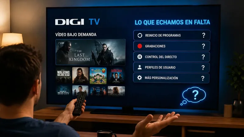Digi TV ya tiene vídeo bajo demanda, pero todavía hay funciones que sus abonados echan en falta