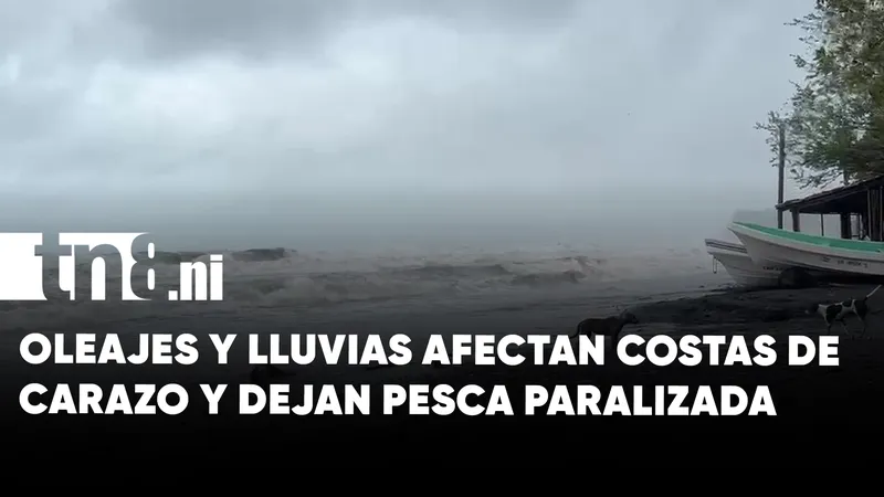 Fuertes oleajes y lluvias causadas por depresión tropical persisten en litoral de Carazo