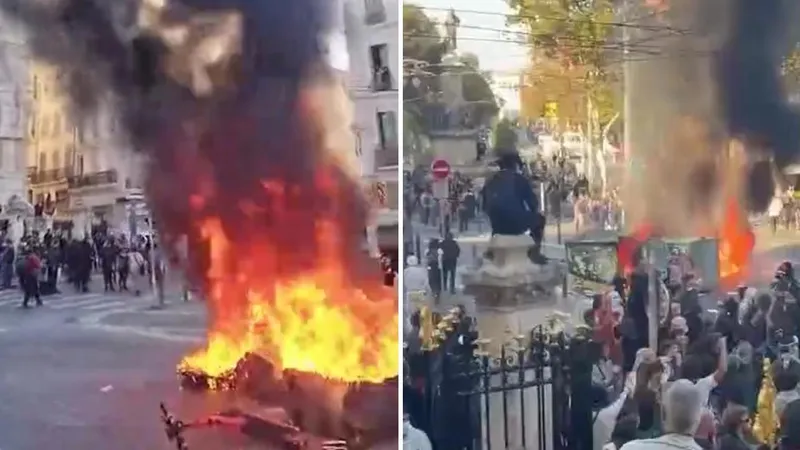 Gases lacrimógenos, incendios y violentos choques en masivas protestas en Francia (VIDEOS)