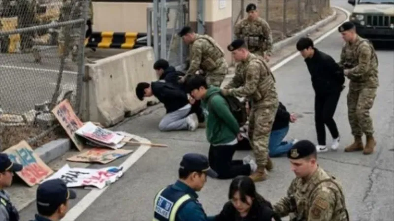 Protestan en Corea del Sur contra tropas de EEUU; exigen su retirada