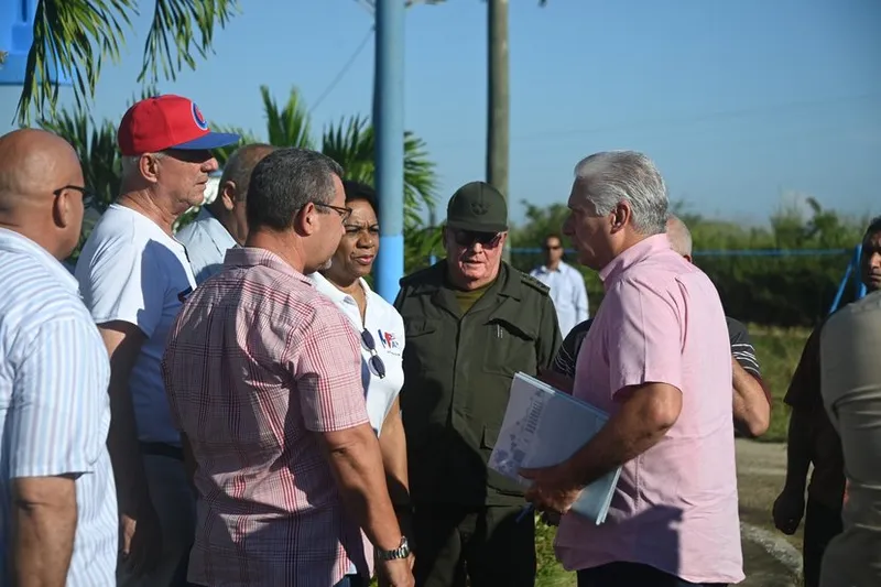Chequea Díaz-Canel rehabilitación de la fuente de abasto de agua "El Gato"