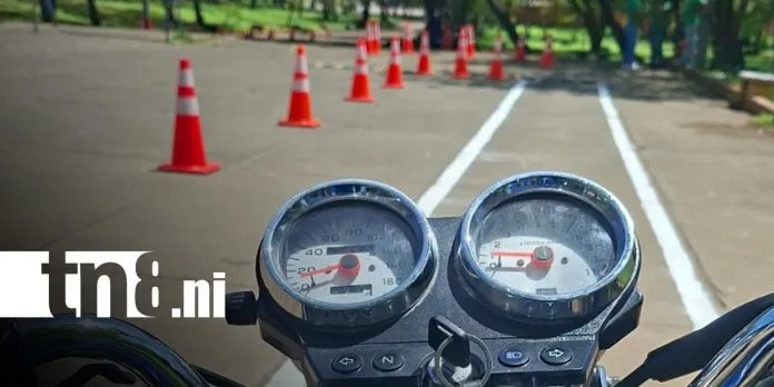 Policía Nacional implementa nuevo circuito para examen práctico de motocicletas en Managua