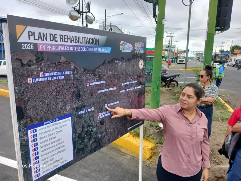 Inician plan de rehabilitación de 11 intersecciones viales en Managua