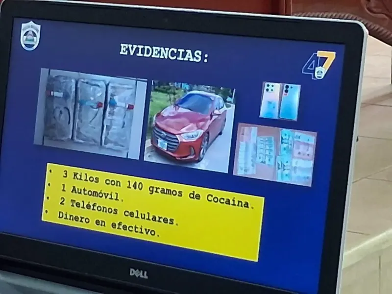 Policía Nacional incauta más de 3 kilos de cocaína y captura a dos sujetos en Estelí