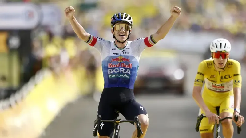 Evenepoel derrota a Pogacar tras el abandono de Vingegaard en el Tour
