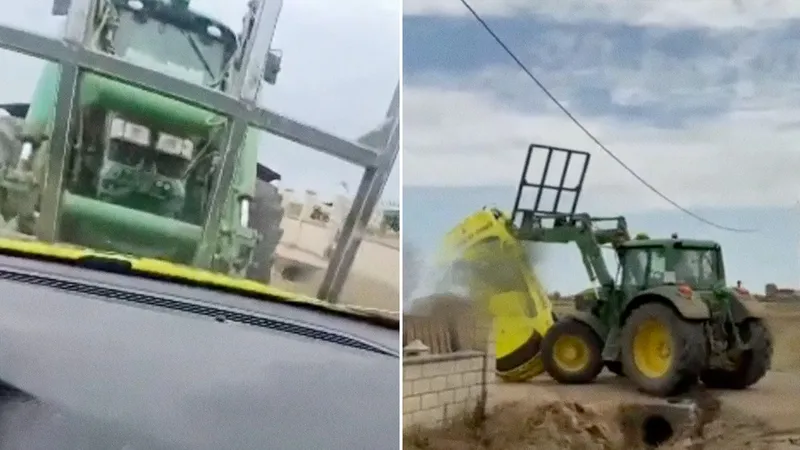 Agricultor ataca con su tracto a cobrador de morosos
