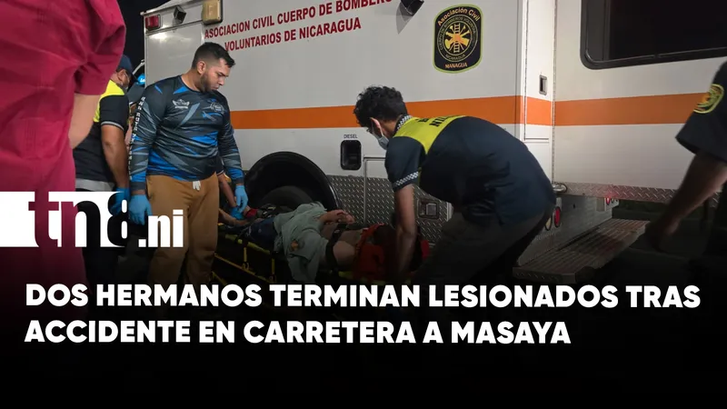 Dos hermanos resultan lesionados en accidente de tránsito en carretera a Masaya