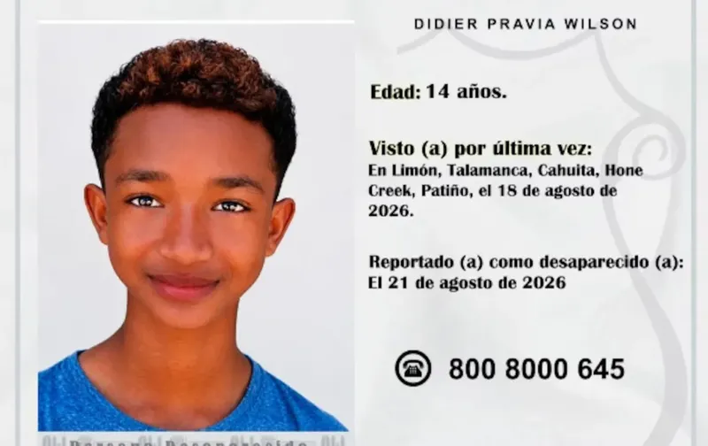 Buscan a adolescente nicaragüense desaparecido en Limón, Costa Rica