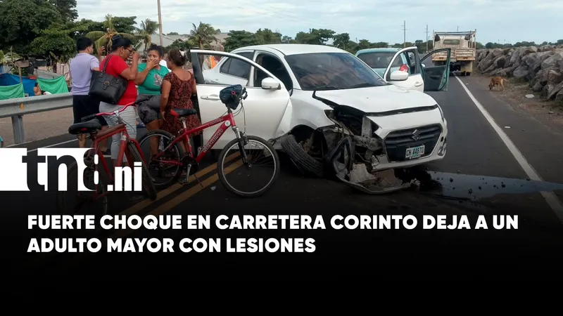 Adulto mayor termina lesionado tras fuerte accidente en carretera Corinto