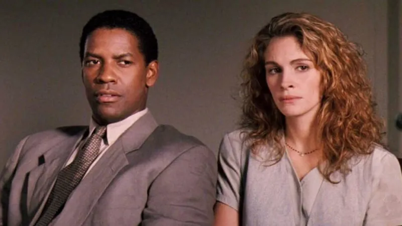 El día que Denzel Washington se negó a besar a Julia Roberts: El motivo real por el que no hubo romance en 'El informe Pelícano'