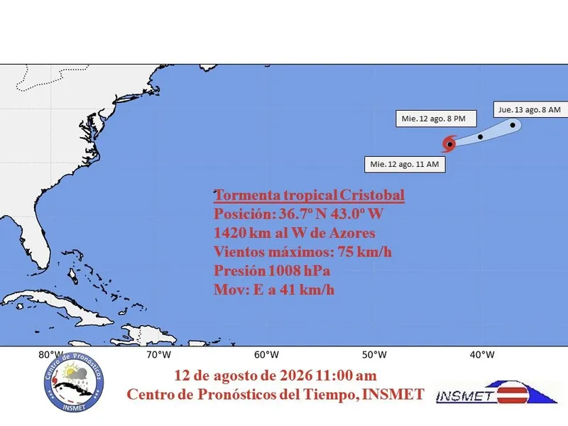Aviso de ciclón tropical No.1: Se forma la tormenta tropical Cristóbal