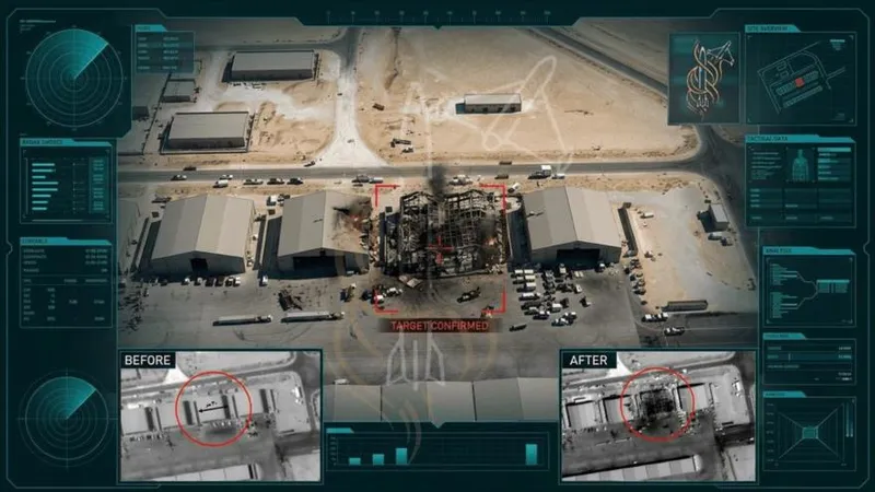 Imágenes muestran destrucción de hangar de cazas de EEUU tras ataque iraní