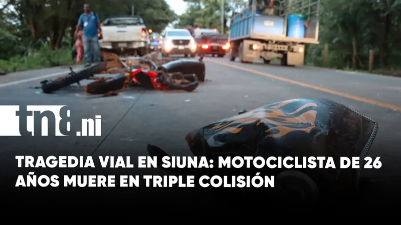 Triple colisión en la entrada a Siuna deja un motociclista fallecido