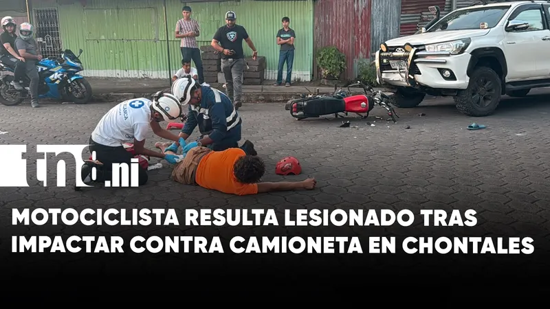 Fuerte accidente entre motocicleta y camioneta deja un lesionado en Juigalpa, Chontales