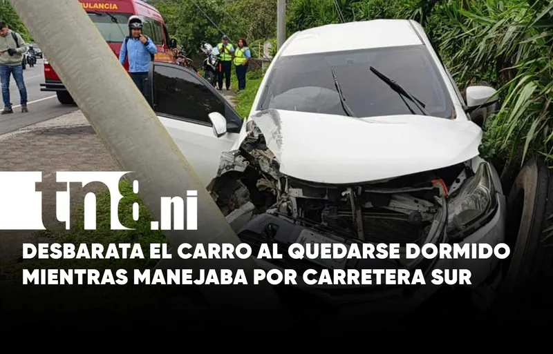 Se quedó dormido y desbarató el carro contra un poste en Carretera Sur