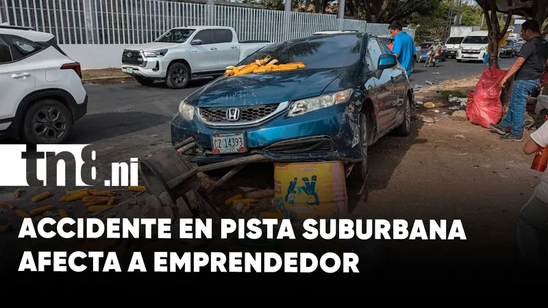 Emprendedor pierde su venta del día tras accidente en Pista Suburbana