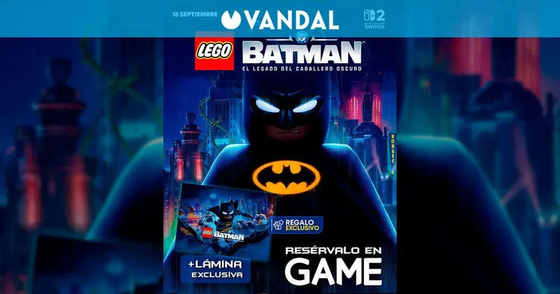 Ya puedes reservar LEGO Batman: El Legado del Caballero Oscuro para Switch 2 en GAME con regalo exclusivo