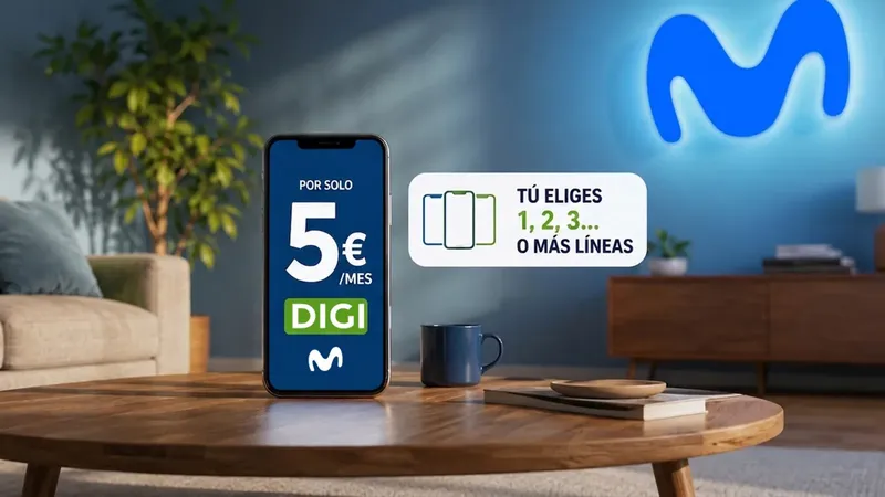 El chollo de Movistar contra Digi es todavía mejor: puedes tener varias líneas móviles ilimitadas por 5 euros