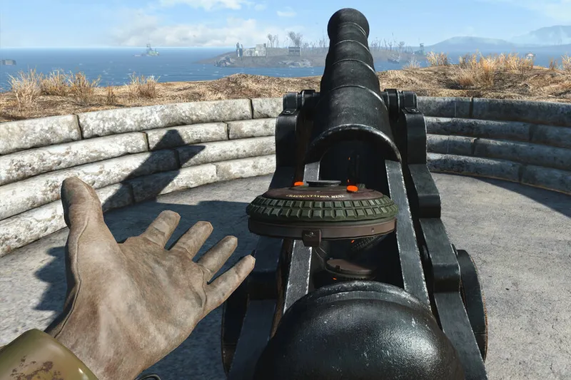 Cuando un fan de Fallout 4 metió un cañón funcional que aprovechaba la física del juego para disparar casi cualquier cosa