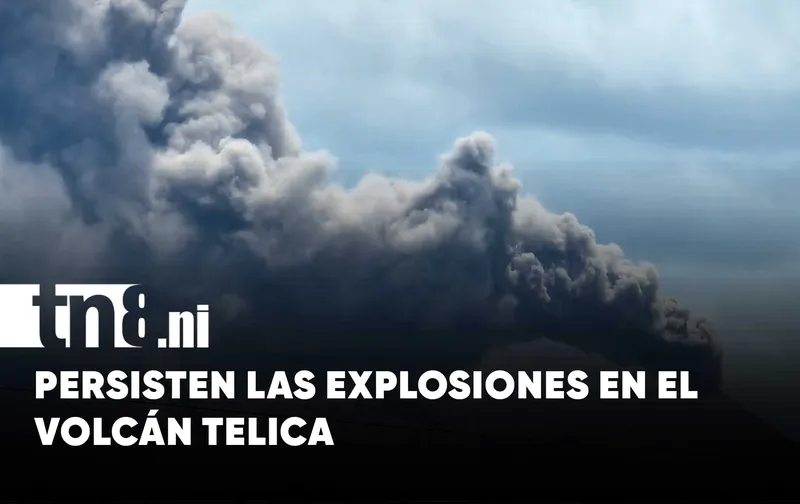 Volcán Telica cumple seis días de actividad eruptiva con emisiones de gases y cenizas