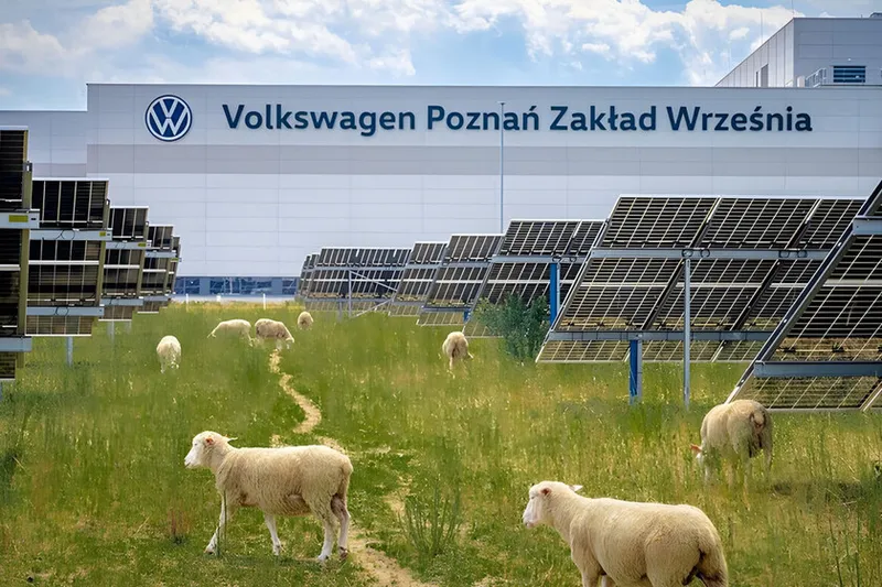 Volkswagen puso a pastar ovejas bajo 31.000 placas solares. Resulta que empezaron a cambiar la forma de producir energía
