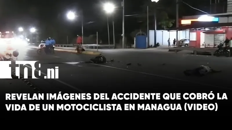 Cámaras captan el fatal accidente que cobró la vida de un motociclista en Managua