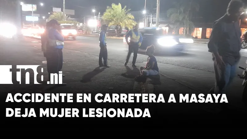 Peatón imprudente provoca accidente de tránsito en carretera a Masaya