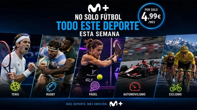 Movistar Plus no solo tiene fútbol: este es todo el deporte que puedes ver esta semana por 4,99 euros