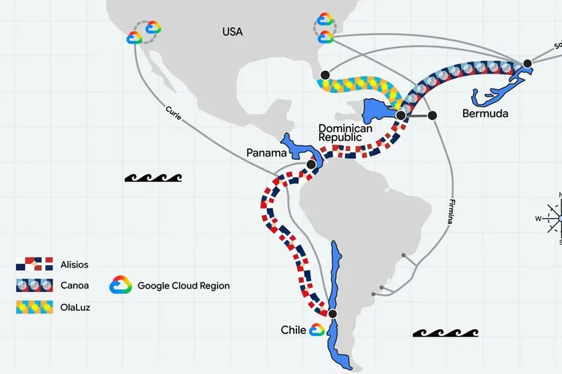 Google prepara tres impresionantes cables submarinos para conectar Latinoamérica: así son Alisios, Canoa y OlaLuz