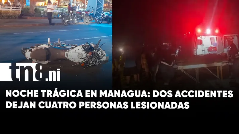 Dos accidentes de tránsito en Managua dejan cuatro personas lesionadas