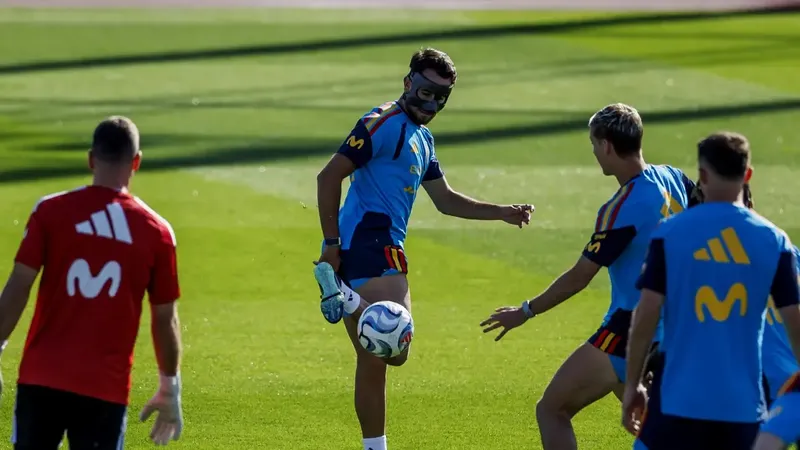 ¡Eric Garcia, baja en el calentamiento!