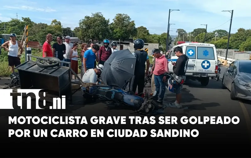 Carro impacta a motociclista y lo proyecta contra otro motorizado en Ciudad Sandino