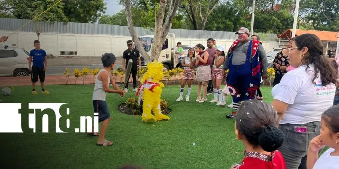 Niños y niñas disfrutan circuito cultural en el Parque Edith Grown de Managua