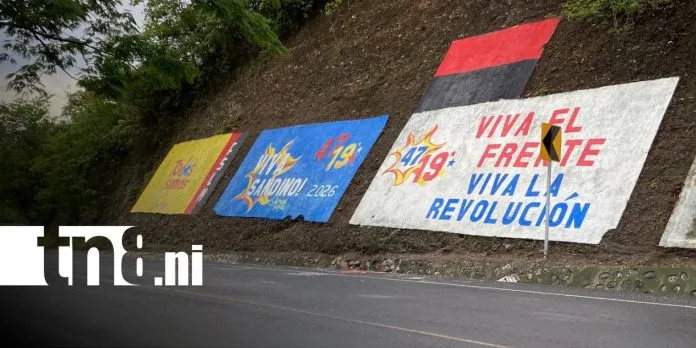 Arte revolucionario en muralismo transforma la entrada sur de Ocotal