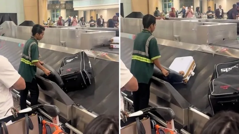 VIDEO: Un empleado de aeropuerto se viraliza por dar la milla extra con el cuidado del equipaje
