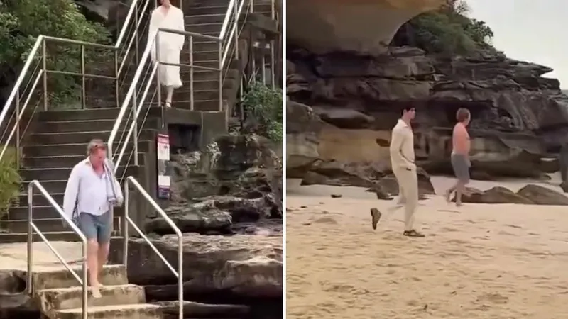 VIDEO: Baja despreocupadamente por una escalera y termina en medio de un desfile de modelos
