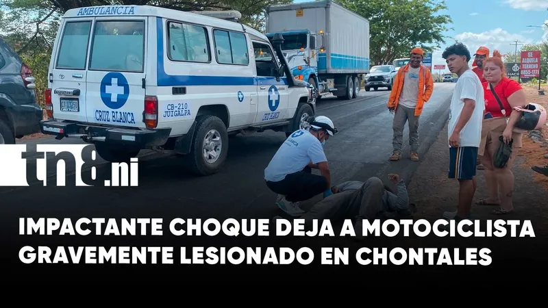 Motociclista resulta lesionado tras ser impactado por camioneta en carretera Juigalpa –El Rama