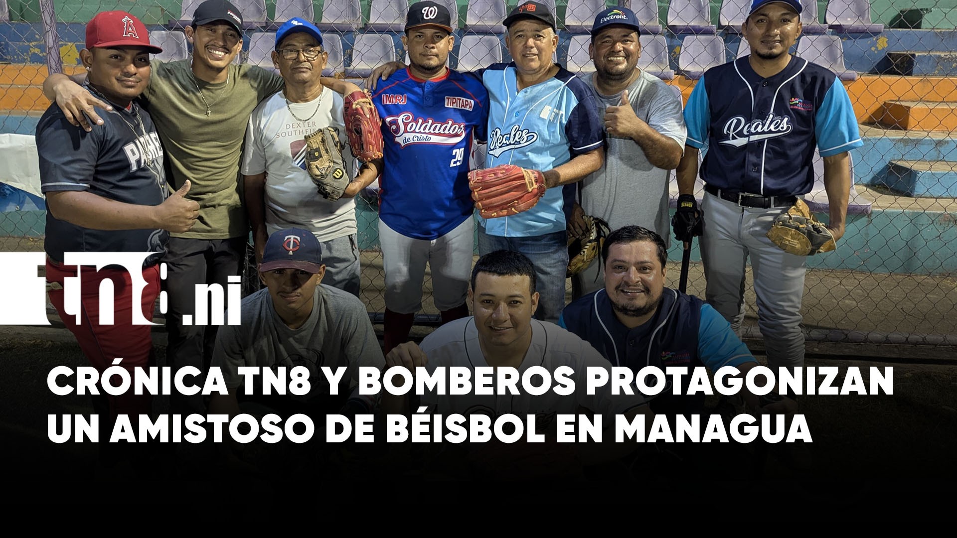 Un amistoso de béisbol reúne a Crónica TN8 y Bomberos en Managua