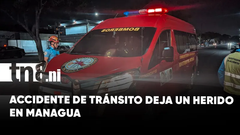 Motociclista gravemente lesionado tras impactar su moto contra un poste, en Managua