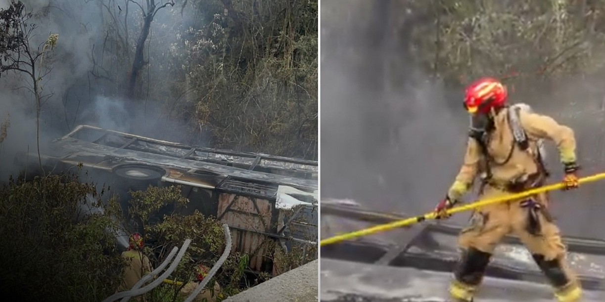 Ecuador: Al menos 14 personas mueren tras la caída de un bus a un...