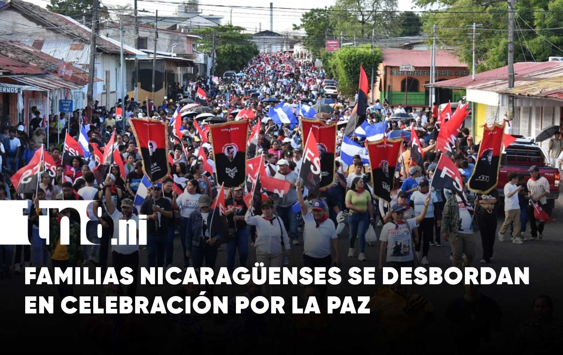 Familias nicaragüenses se desbordan en marchas por el Día de la Paz