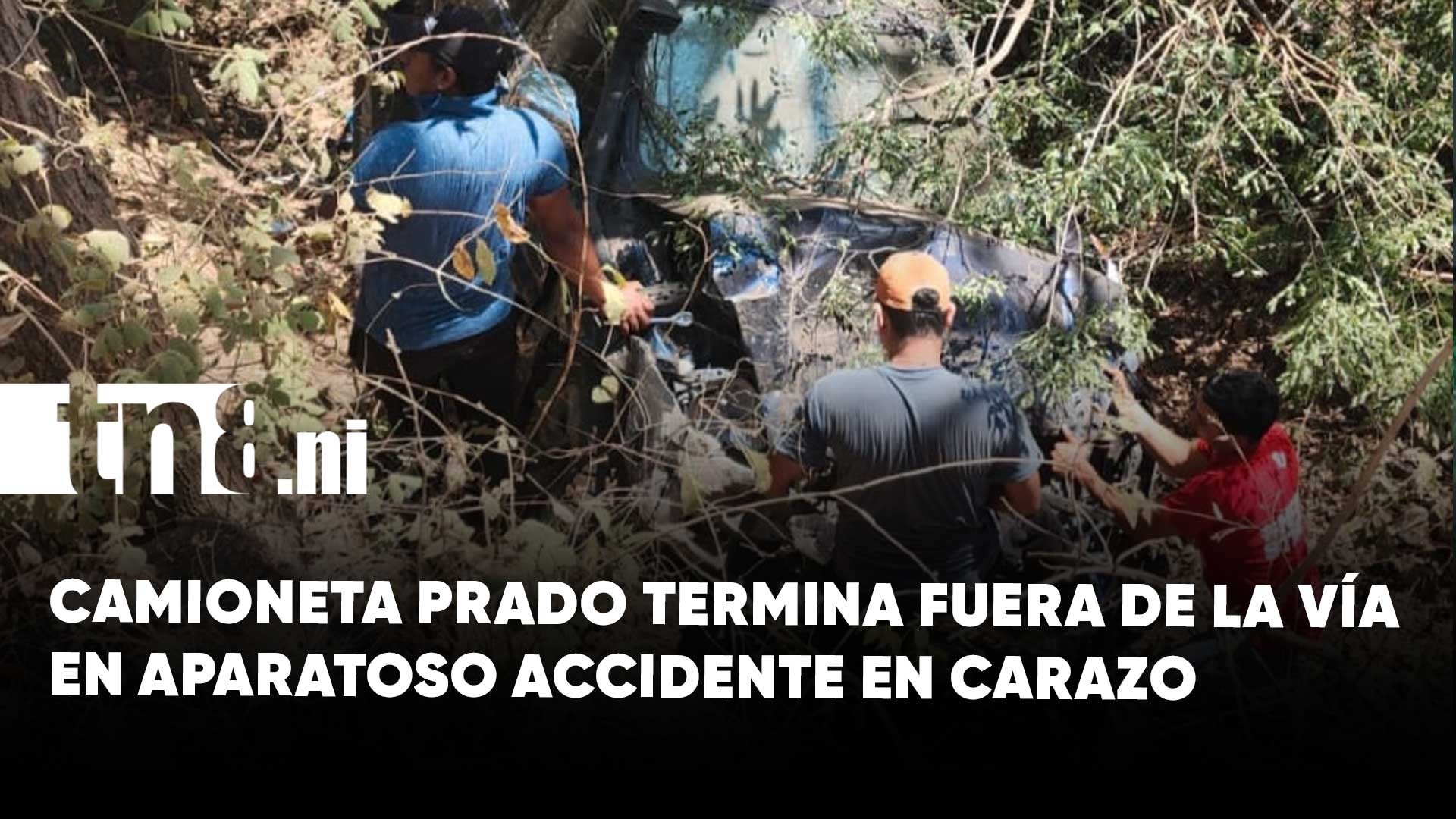 Exceso de velocidad provoca violento accidente en Carazo